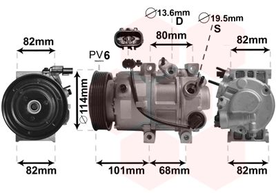 VAN WEZEL Компрессор, кондиционер 8200K377